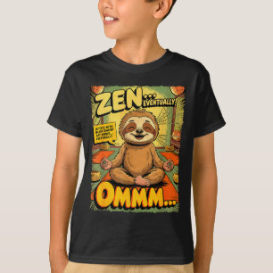 Camiseta Ioga de Preguiça Vintage Engraçado Cômico Retro Me