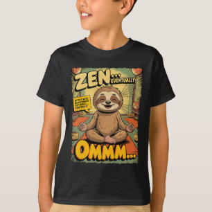 Camiseta Ioga de Preguiça Vintage Engraçado Cômico Retro Me
