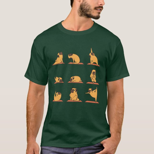 Camiseta Ioga de Pug engraçado (Frente)