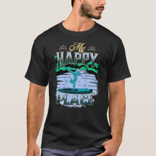 Camiseta Ioga de Stand Up Paddle Boarding Vintage No Lago