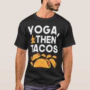 Camiseta Ioga Depois Tacos Roupa Divertida de Treino para A