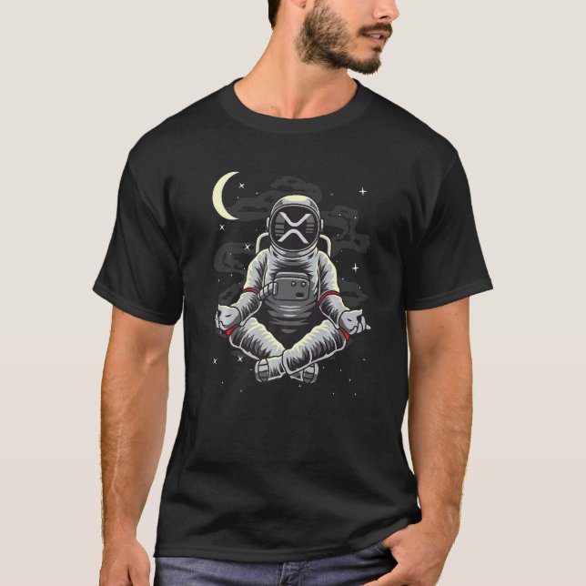 Camiseta Ioga do Astronauta Ripple XRP Moeda Para a Lua Cry (Frente)