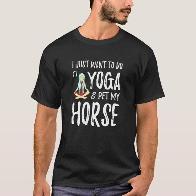 Camiseta Ioga E Cachorro Para Cavalo Ideia Mãe (Frente)