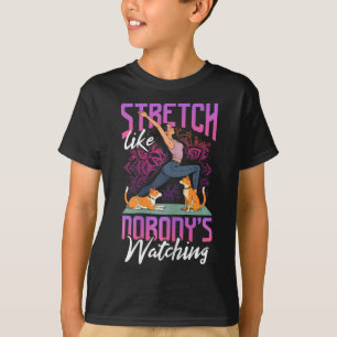 Camiseta Ioga E Cachorro Se Alongam Como Se Ninguém Estives