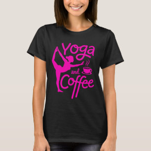 Camiseta Ioga e Café Exercício Matinal Consciente Relaxamen