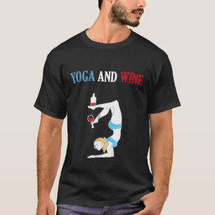 Camiseta Ioga E Vinho - Exercício Engraçado