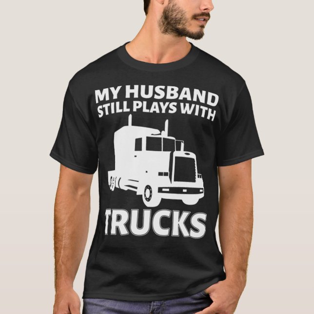 Camiseta ioga engraçada colorida de motorista de caminhão (Frente)