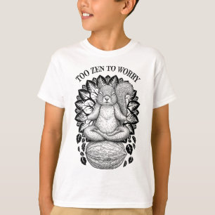 Camiseta Ioga Engraçado Esquilo Fofo Meditação Muito Zen Pa