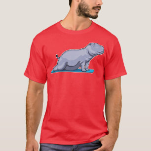 Camiseta Ioga Fitness de Hipopótamo