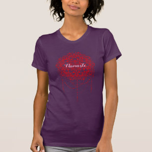 Camiseta Ioga indiana de Borgonha Namaste da mandala