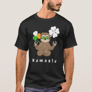 Camiseta Ioga Namaste da Preguiça Divertida Dia de São Patr