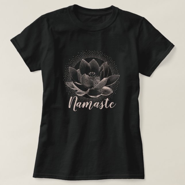 Camiseta Ioga Namaste - Ioga Namaste - ilustração brilhante (Frente do Design)