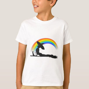 Camiseta Ioga Orgulho LGBT Bruxa Hippie Arco-íris Halloween