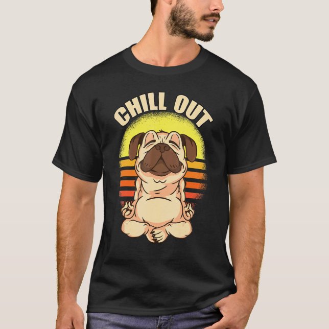 Camiseta Ioga Relaxante Pug Relaxar (Frente)