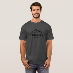 Camiseta Ioga sânscrito dos homens do vintage da montanha