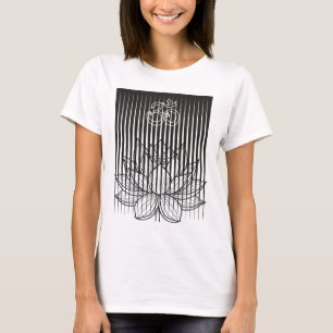 Camiseta Ioga, Símbolo Om e Flor de Lótus