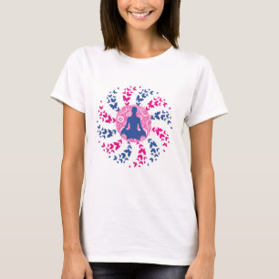 Camiseta ioga, T, meditação, positiva+energia, paz