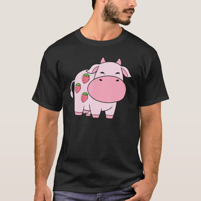 Camiseta Iogurte de Leite de Vaca Fofo Morango (Frente)