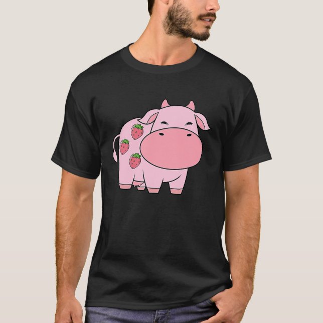 Camiseta Iogurte de Leite de Vaca Fofo Morango (Frente)