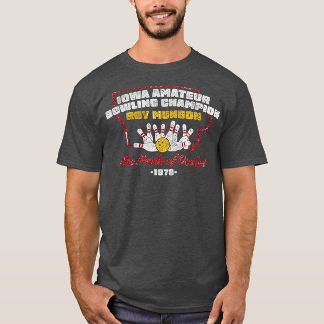 Camiseta Iowa Amateur Bowling Champion Funny (Frente)