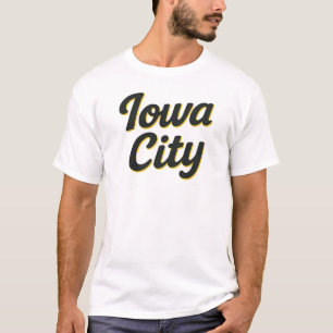 Camiseta Iowa City Script Design Bold Neon Midwest