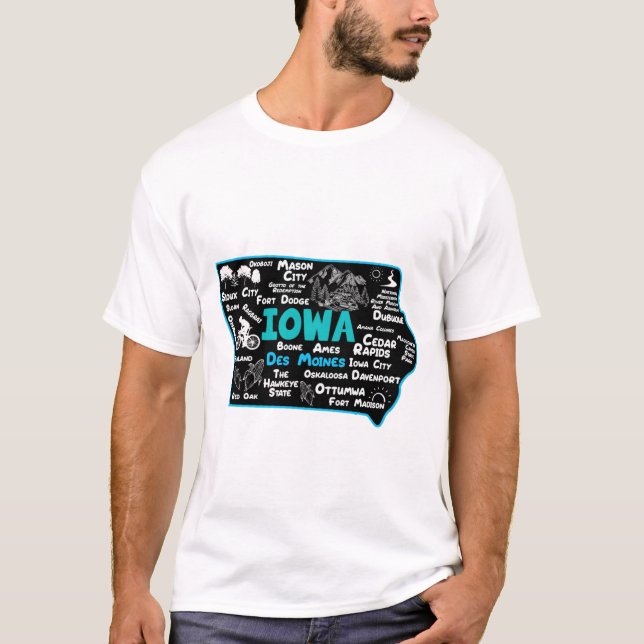 Camiseta Iowa Des Moines Cedar Rapids, Sioux City, Mason (Frente)