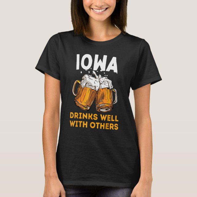 Camiseta Iowa Drink Local Beer Bebendo Micro Brew Artesanat (Frente)