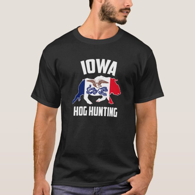 Camiseta Iowa Hog Hunting Pig Wild Boar Hog Hunter Fl (Frente)