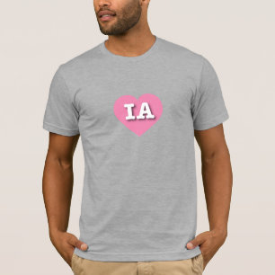 Camiseta Iowa Pink Heart - Eu amo IA