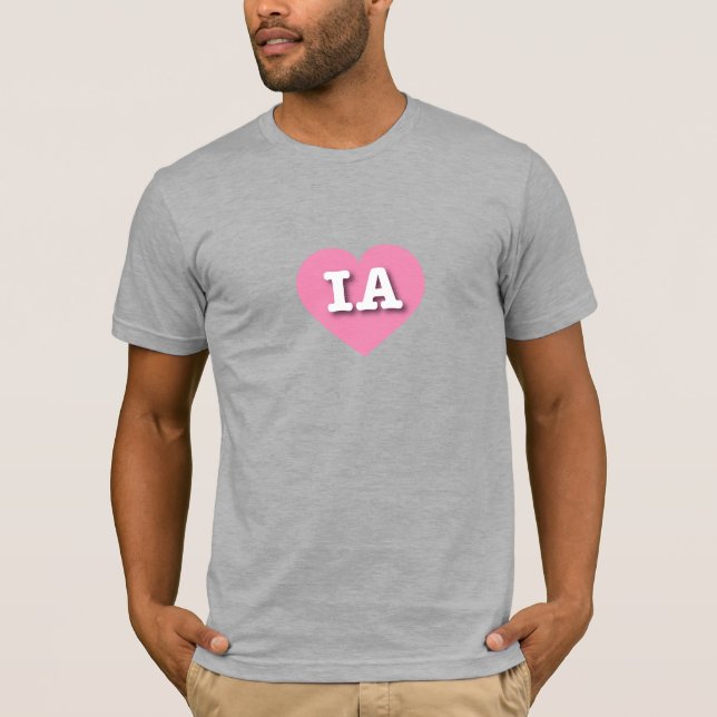 Camiseta Iowa Pink Heart - Eu amo IA (Frente)