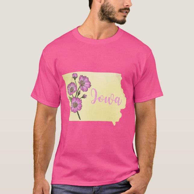 Camiseta Iowa State Flower Wild Roses Oversized (Frente)