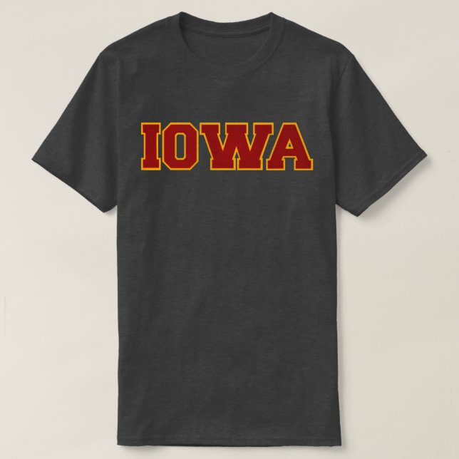 Camiseta Iowa vermelho e dourado (Frente do Design)