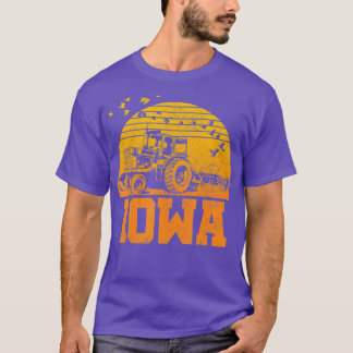 Camiseta Iowa Vintage Retro Trator Farmer Gift