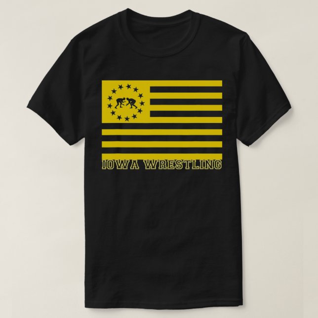 Camiseta Iowan USA Flag Wrestler Fan The Hawkeye State Iowa (Frente do Design)