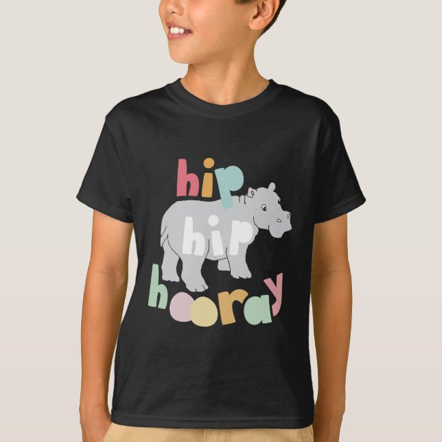 Camiseta ip Hip Hooray Cinza Hippo Desenhando Bestial Arte  (Frente)