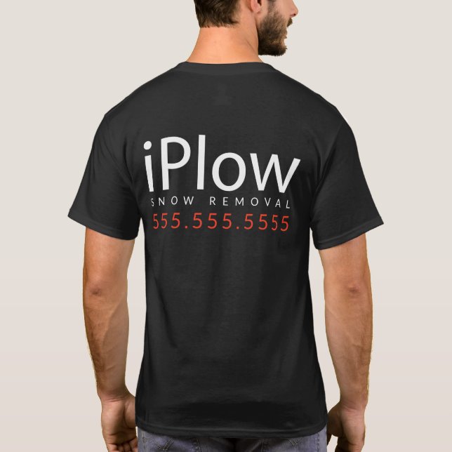 Camiseta iPlow. Eu aro a neve. Promocional Merch da remoção (Verso)