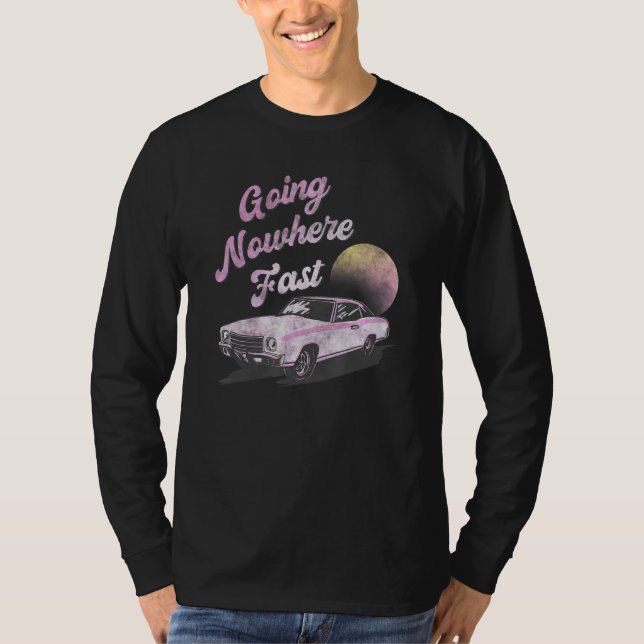 Camiseta Ir A Lugar Algum Carro Rosa Rápido (Frente)