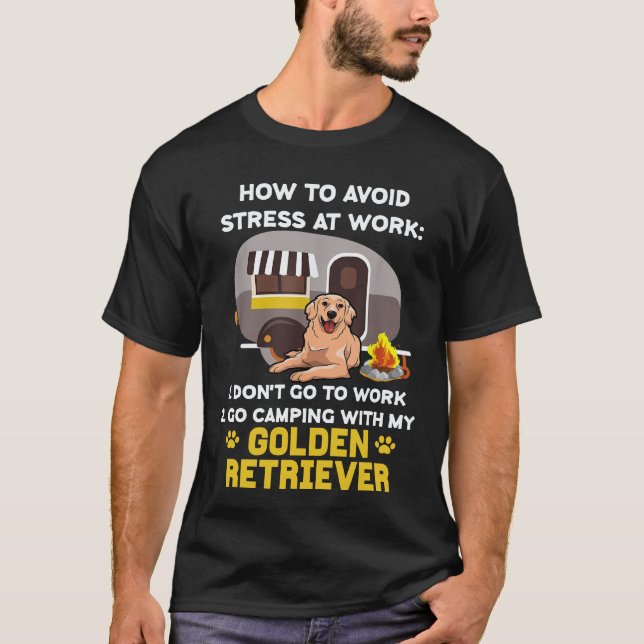 Camiseta Ir Acampar Com Meu Retriever Dourado (Frente)