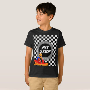 Camiseta ir ao kart party pit para crianças