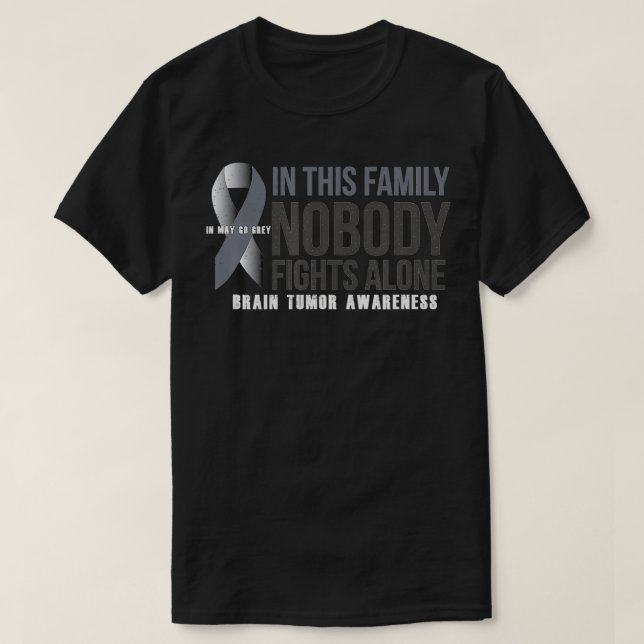 Camiseta Ir Cinzas em maio Sensibilização para o Tumor Cere (Frente do Design)