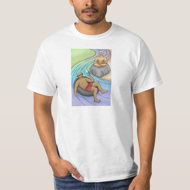 Camiseta Ir Com O Fluxo Com Essência De Água De Rock (Frente)