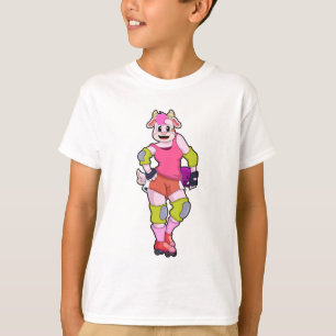 Camiseta Ir como skater em linha com Skates em linha
