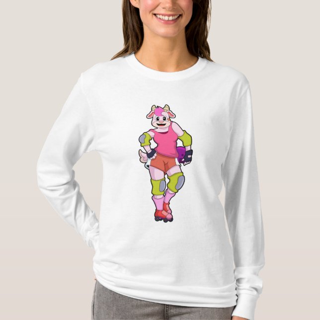 Camiseta Ir como skater em linha com Skates em linha (Frente)