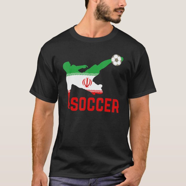 Camiseta Ir Iran National Soccer Soccer Ir Iran Flag Pé (Frente)