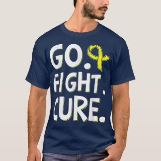 Camiseta Ir Lutar Com Dourada Fita Cancer De Infância Aware