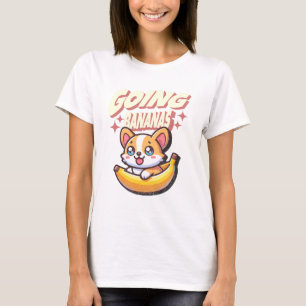 Camiseta Ir para Bananas Engraçado Corgi