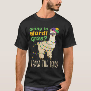 Camiseta Ir para Mardi Gras Alpaca as Miçangas