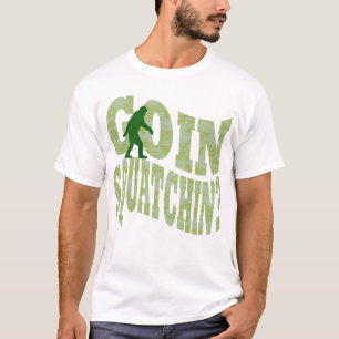 Camiseta Ir para o campo? texto e camo verde