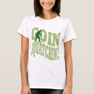 Camiseta Ir para o campo? texto e camo verde