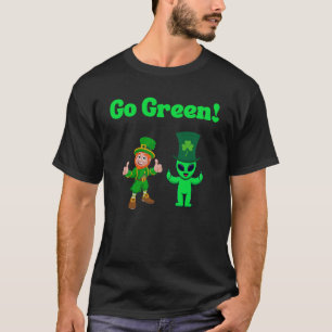 Camiseta Ir para o duto verde e Alienígena